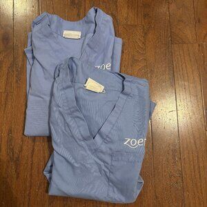 Zoetis by Spectrum Unisex Scrub Tops Set of 2 Ceil Blue - Size XS, Gently Used